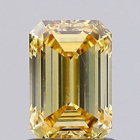 Diament laboratoryjny o barwie fantazyjnej szlif szmaragdowy, 1.07ct, VVS2, Fancy Intense Yellow, IGI LG743533943