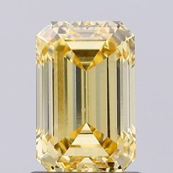Diament laboratoryjny o barwie fantazyjnej szlif szmaragdowy, 1ct, VVS2, Fancy Yellow, IGI LG743533948