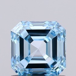 Diament laboratoryjny o barwie fantazyjnej Asscher, 0.97ct, VVS1, Fancy Vivid Blue, IGI LG741573425