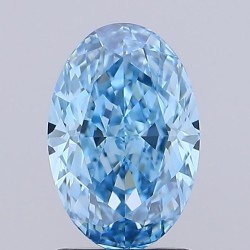 Diament laboratoryjny o barwie fantazyjnej szlif owalny, 1.38ct, VVS1, Fancy Vivid Blue, IGI LG732510091
