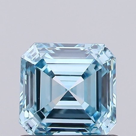 Diament laboratoryjny o barwie fantazyjnej Asscher, 0.85ct, VVS2, Fancy Intense Greenish Blue, IGI LG738502615