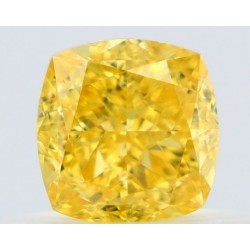 Diament o barwie fantazyjnej szlif poduszkowy brylantowy, 0.5ct, VVS2, Fancy Vivid Yellow, GIA 1533134263