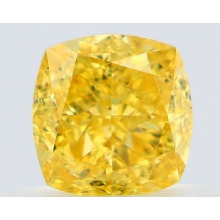 Diament o barwie fantazyjnej szlif poduszkowy brylantowy, 0.5ct, VVS2, Fancy Vivid Yellow, GIA 1533134263