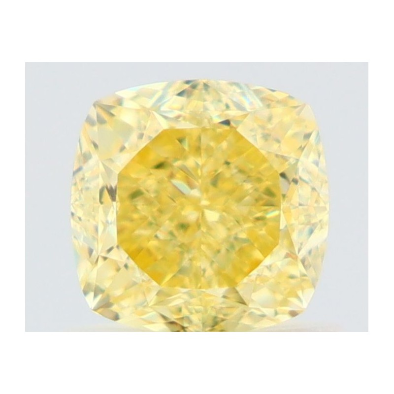Diament o barwie fantazyjnej szlif poduszkowy brylantowy, 1ct, VS1, Fancy Intense Yellow, GIA 2527805651
