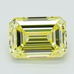 Diament laboratoryjny o barwie fantazyjnej szlif szmaragdowy, 1.19ct, VVS2, Fancy Intense Yellow, IGI LG657439087