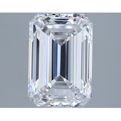 Diament laboratoryjny bezbarwny szlif szmaragdowy, 2ct, VVS2, D, GIA 7531322306