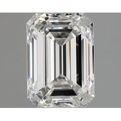 Diament laboratoryjny bezbarwny szlif szmaragdowy, 1.9ct, VVS2, E, IGI LG746545893
