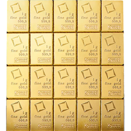 Sztabka złota 20 gramów VALCAMBI LBMA Combibar