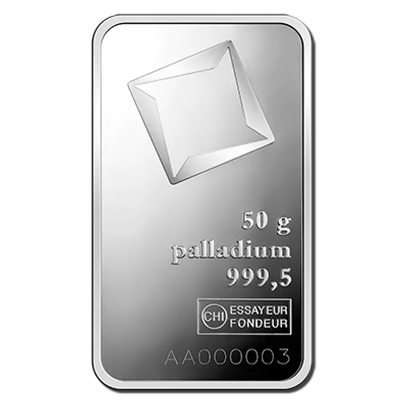 Sztabka palladu 50 gramów VALCAMBI LBMA Sztabka palladu 50 gramów VALCAMBI LBMA