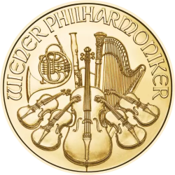 Złota moneta 1/10 uncji Wiedeński Filharmonik 2025 r