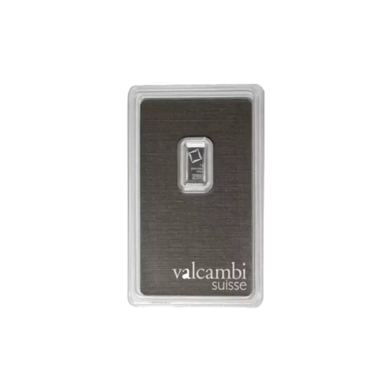 Sztabka platyny 1 gram VALCAMBI Sztabka platyny 1 gram VALCAMBI